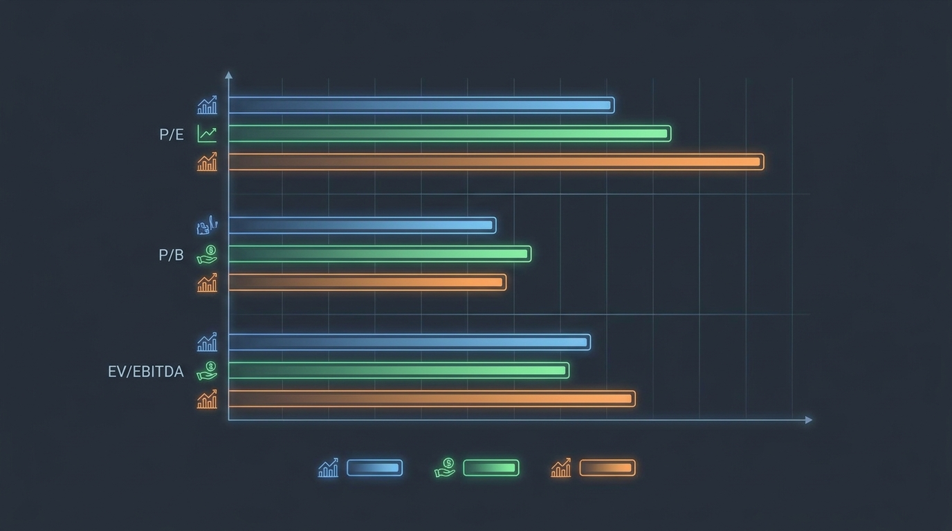 Stock valuation multiples comparison chart